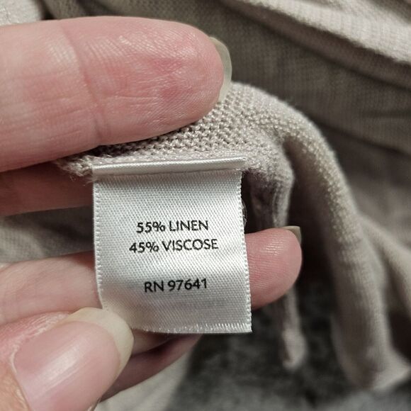 J. Jill Infinity Sweater Womens M Beige Linen Blend‎ Pullover Stretch Oversized - Picture 5 of 10